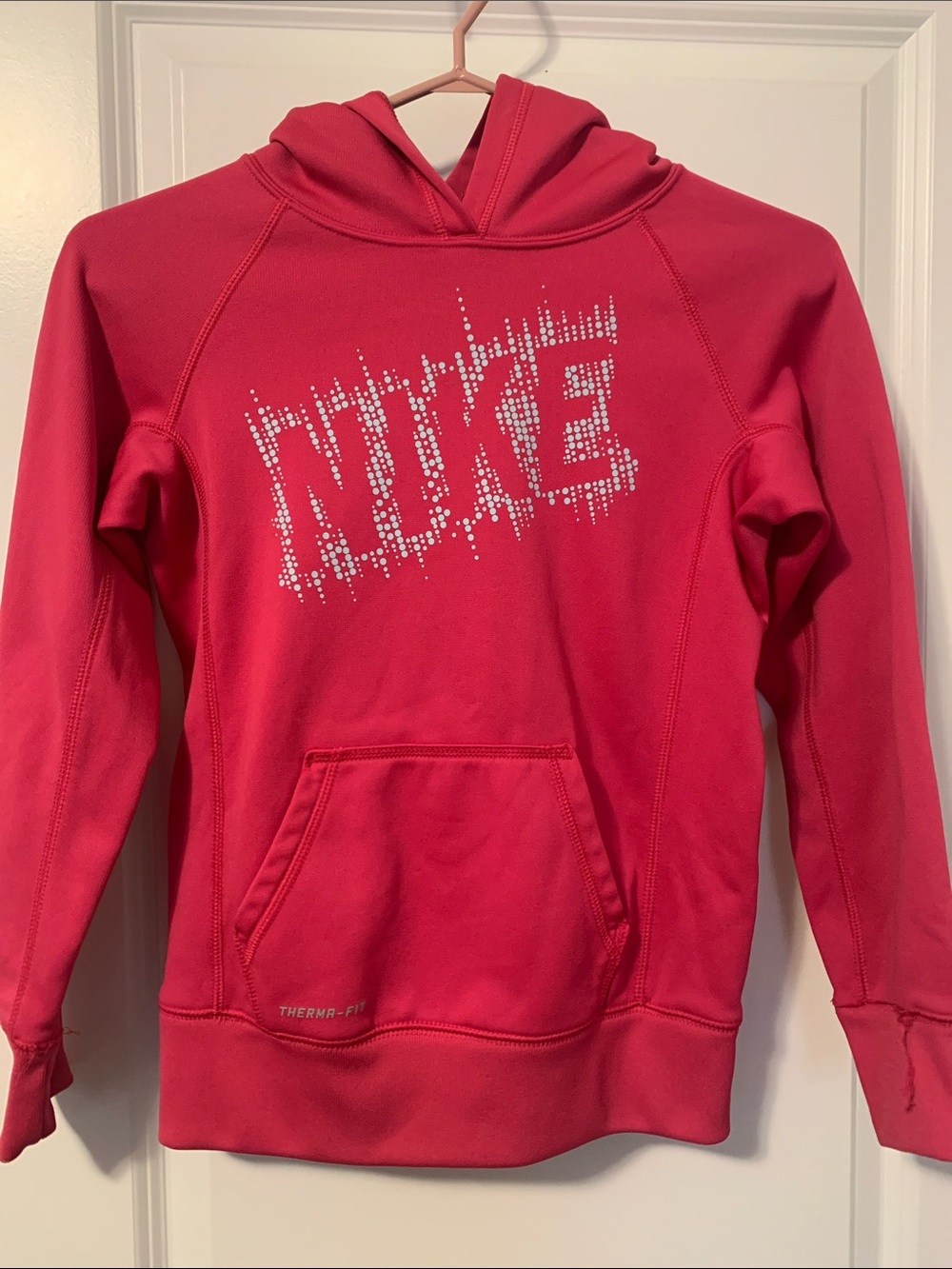 Nike Hot Pink Hoodie with Light Grey Logo